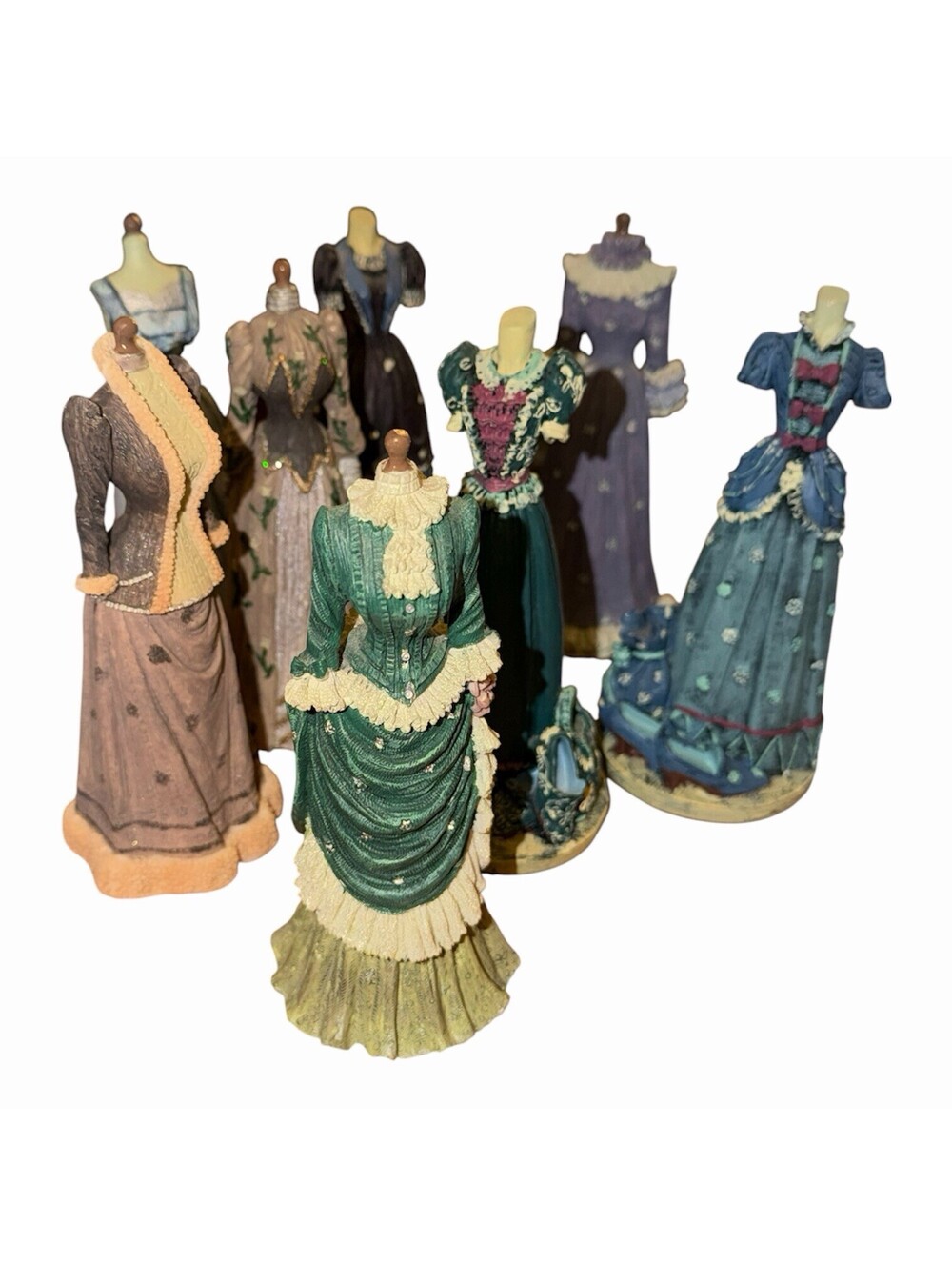 K's Collection Fashion Series Victorian Dress Form Resin Figurines Lot of 8